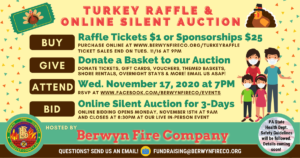 Read more about the article Help Support Berwyn Fire Department’s Turkey Raffle and Online Silent Auction